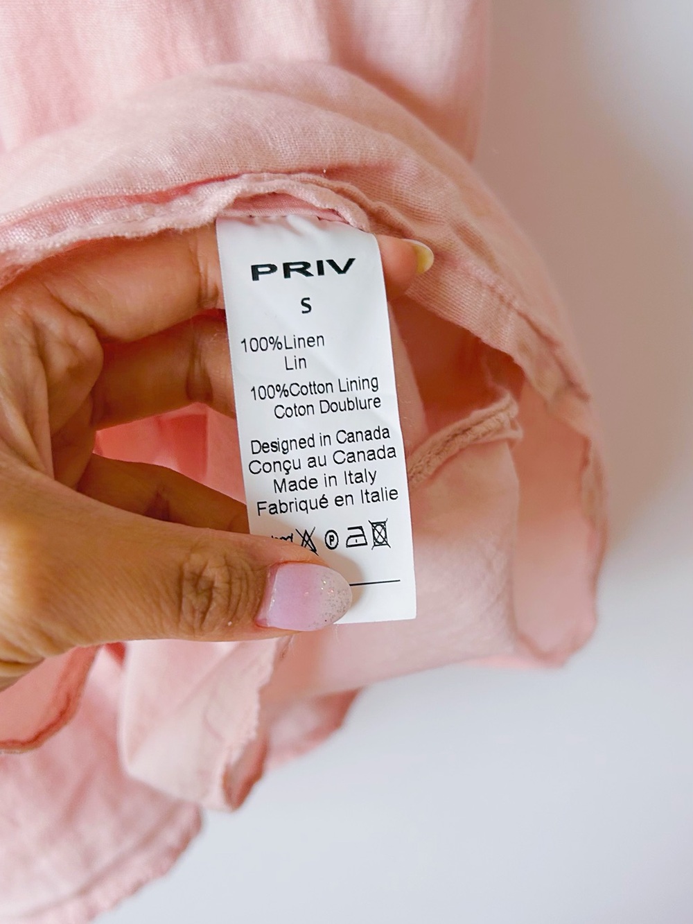 Jillian Harris x Priv Blush Pink Linen Button Up Babydoll Dress size S - Picture 8 of 8